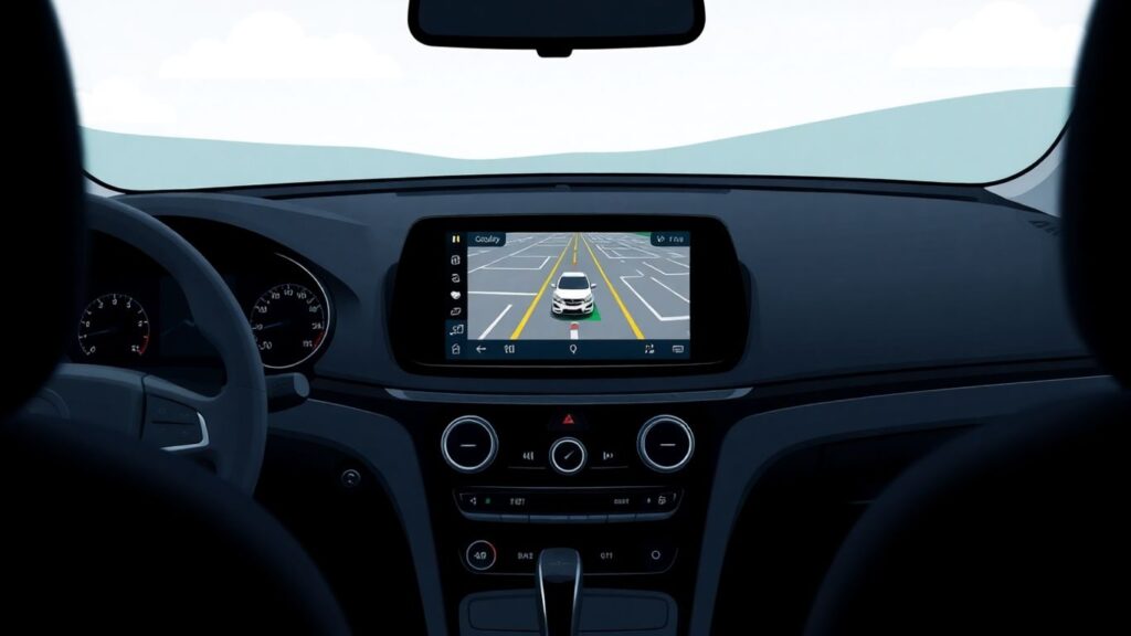 Auto-Navigationssystem auf einem Armaturenbrett