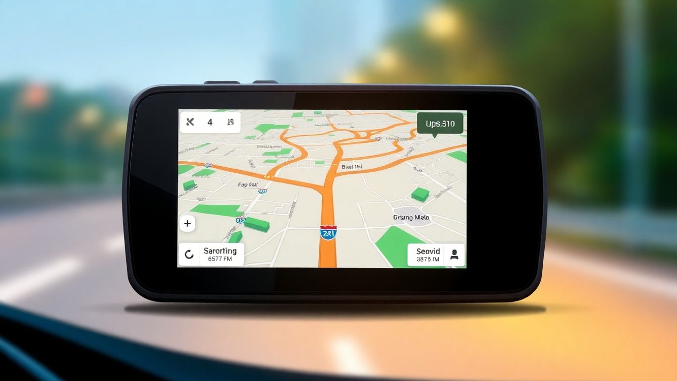 GPS-Gerät mit aktueller Kartenansicht